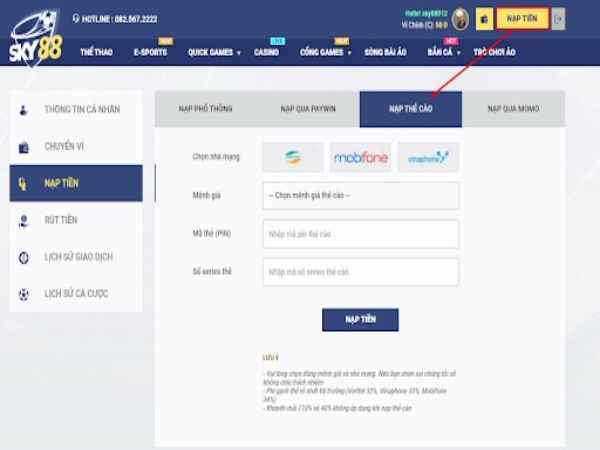 Pay Sky88 qua ví momo Pay Sky88 qua ví momo