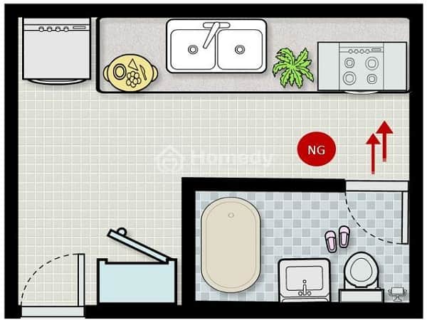Nhà bếp đối diện nhà vệ sinh: Nên hay không? cách hóa giải